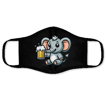 Discover Cute Elephant Drinking Beer Face Masks