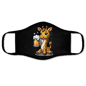 Discover Cute Giraffe Drinking Beer 3 Face Masks