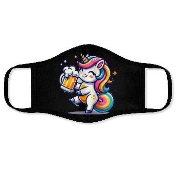 Discover Cute Unicorn Drinking Beer Face Masks
