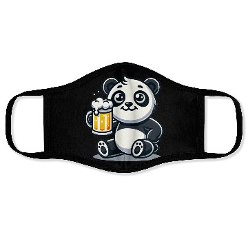 Discover Cute Panda Drinking Beer Face Masks