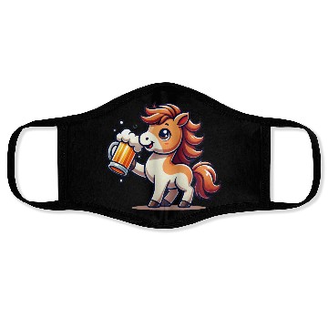 Discover Cute Pony Drinking Beer 3 Face Masks