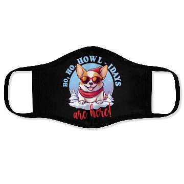 Discover Pembroke Welsh Corgi In Winter, Sweet Illustration Face Masks