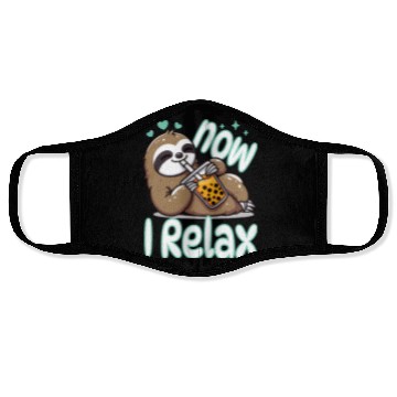 Discover funny quote gift idea bubble tea boba sloth design Face Masks