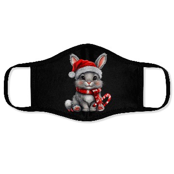 Discover Festive Christmas Kitten in Santa Hat Face Masks