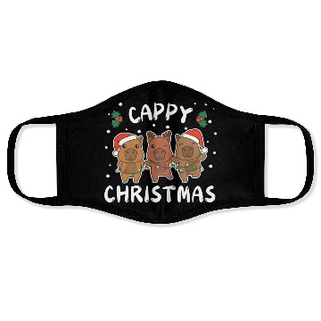 Discover Merry Christmas Cute Capybara Festive Lights Face Masks