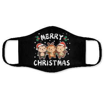 Discover Merry Christmas Cute Monkey Festive Lights Monkey Face Masks