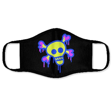 Discover Pirate Skull and Bones Skeleton Graffiti Drops Fun Face Masks