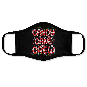 Discover Candy Cane Crew Christmas Lights Funny Xmas Party Face Masks