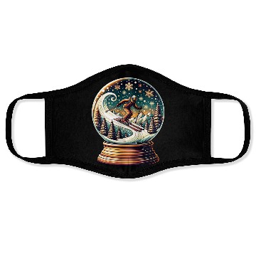 Discover Snow Globe Skiing Adventure Fantasy Face Masks