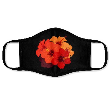 Discover Vivid Hibiscus Tropical Floral Design Face Masks