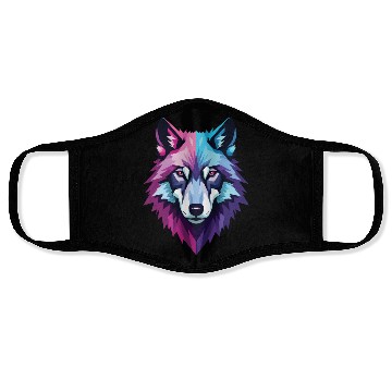 Discover A geometric Wolf Face Masks