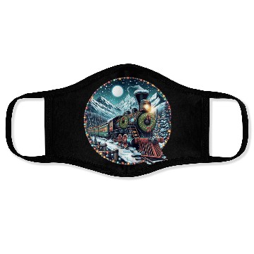Discover Christmas Train Journey Face Masks