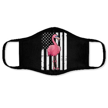 Discover Flamingo US Flag Flamingo Bird Face Masks