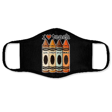 Discover I Love Teach Bravery Equality Kindness Teacher Face Masks