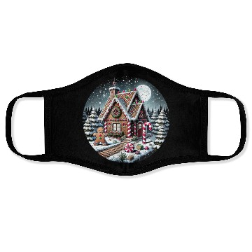 Discover Christmas Gingerbread House with Candy Canes Face Masks