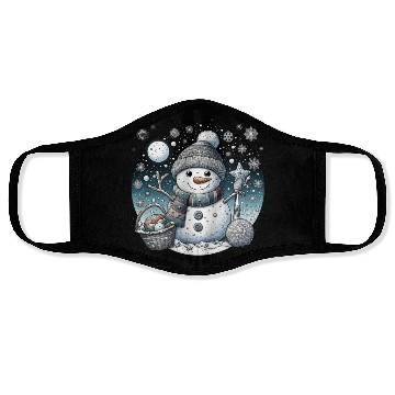Discover Whimsical Christmas Snowman with Scarf Face Masks