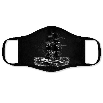 Discover Pirate Boat, Pirates, Captain, Sailing Ship Face Masks