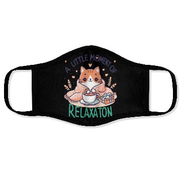 Discover gift idea funny quote relaxation design kawaii cat Face Masks