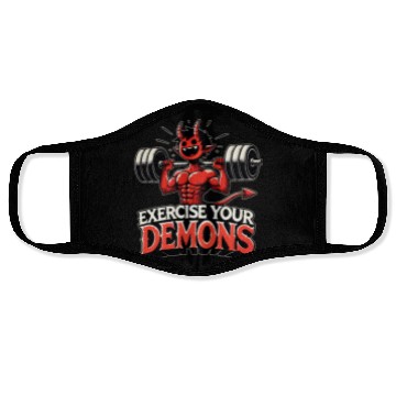 Discover Exercise Your Demons Funny Face Masks