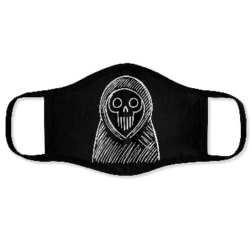 Discover Spooky Skull Hooded Figure Kids Drawing path59 Face Masks