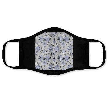 Discover Elegant Blue Christmas Pattern Face Masks