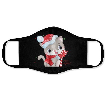 Discover Candy Cane Cuteness: Christmas Kitty Face Masks