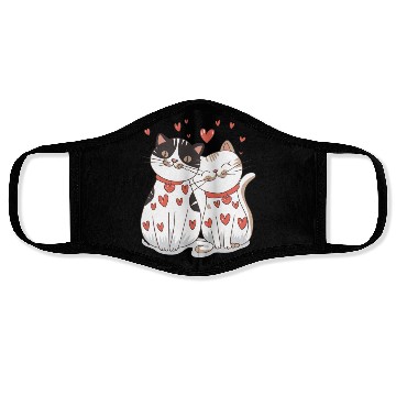 Discover Cat Couple, Valentines, Valentines Day Face Masks
