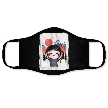 Discover Funny Happy Kid in Nature Face Masks