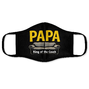 Discover Papa King Of The Couch Funny Dad Saying Fathers Face Masks