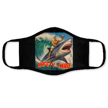 Discover Retro Safety Third Shark Rodeo Face Masks