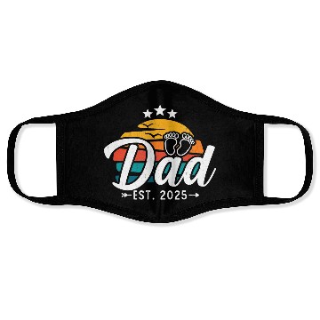 Discover Dad Est 2025 Retro Vintage Dad Face Masks