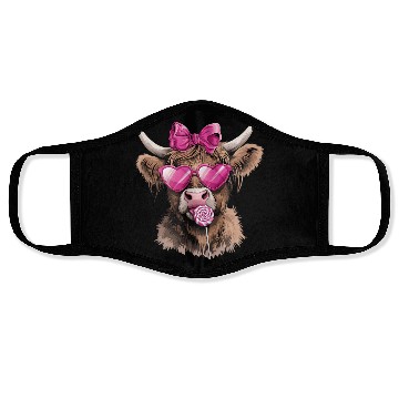 Discover Highland Cow Valentines, Valentines Day, Retro Face Masks
