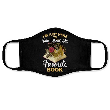 Discover Bookworm Reading Books Design for a Book Lover Face Masks