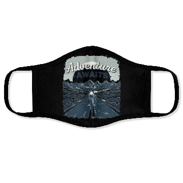 Discover Adventure Awaits Motorcycle Motorcycle Motorcycle Face Masks