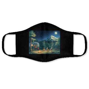 Discover Digital nature bad painting Face Masks