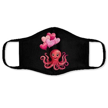 Discover Octopus With Heart Balloons Valentines Day Octopus Face Masks