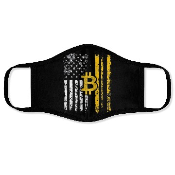Discover American Bitcoin Blockchain Cryptocurrency BTC Face Masks