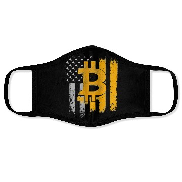 Discover American Bitcoin Blockchain Cryptocurrency BTC Face Masks