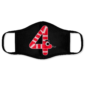 Discover Festive Red Snake Number Four Design Face Masks