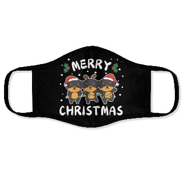 Discover Merry Christmas Cute Rottweiler Festive Lights Face Masks