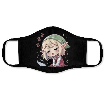 Discover Sleepy Sprite: Cute Elf Napping So Lovingly Face Masks