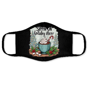 Discover Sippin' On Holiday Cheer Hot Cocoa Face Masks