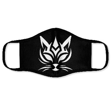 Discover Minimalist Cat Tattoo Face Face Masks