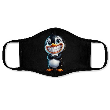 Discover Cute Grinning Penguin Cartoon Face Masks
