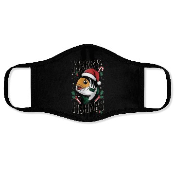 Discover "Merry Fishmas Face Masks - Funny Christmas Fish