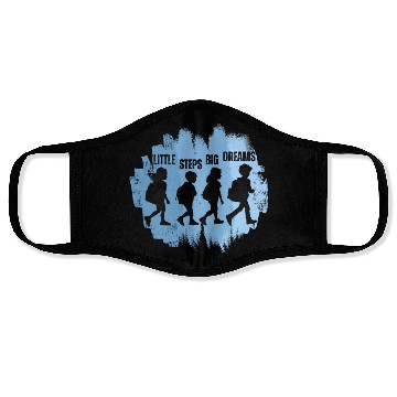 Discover Little Steps Big Dreams Inspirational Design Face Masks