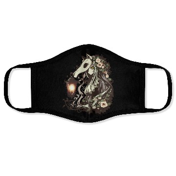 Discover Kimo-Kawaii (Creepy-Cute) Mari Lwyd #1 Face Masks