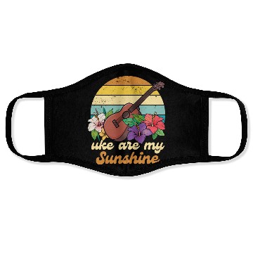 Discover Uke Are My Sunshine Retro Vibes Hibiscus Face Masks