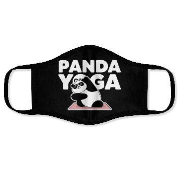 Discover funny panda yoga Face Masks