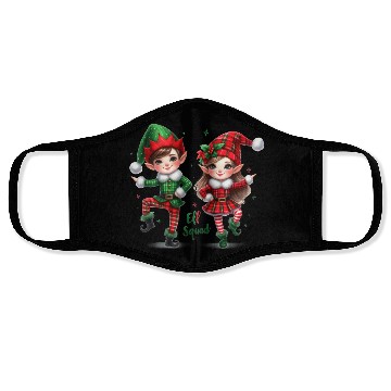 Discover Christmas Plaid ELF Squad Face Masks